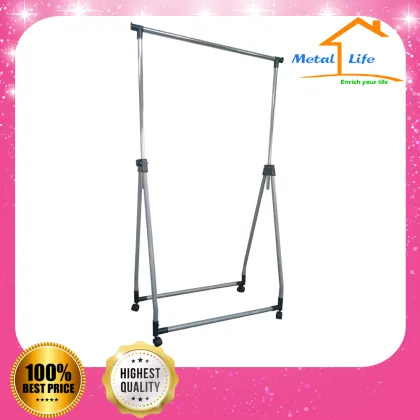 American style single bar portable clothing rack