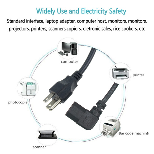 Power Cable For Computer Right Angle