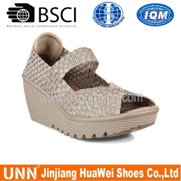 New design lady Woven Wedge Sandals shoes 2016