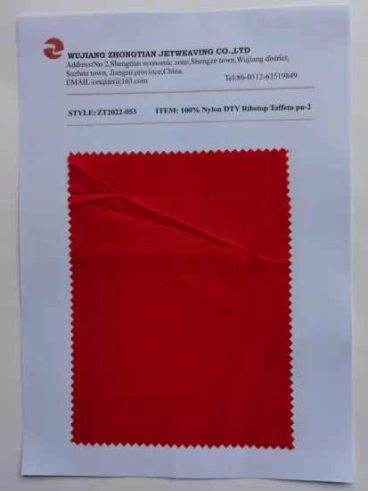 100% Nylon DTY Ribstop Taffeta pu
