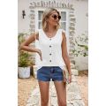 Lace U Neck Sleeveless Knitted Women Tank Tops