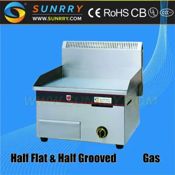 All flat stainless steel countertop flat plate gas grill bbq griddle with CE
