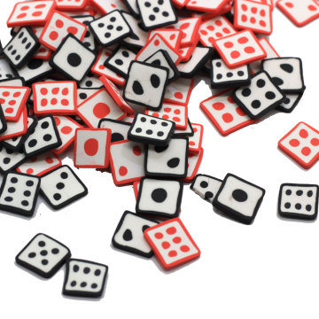 500g/lot 10mm Black and White Dice Slice Polymer Clay Sprinkles For Crafts Scrapbook Nail Art Decoration DIY Filler Accessories