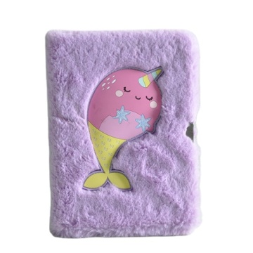 Cute Custom Girls A5 Cartoon Plush Sloth Furry Notebook for Gift