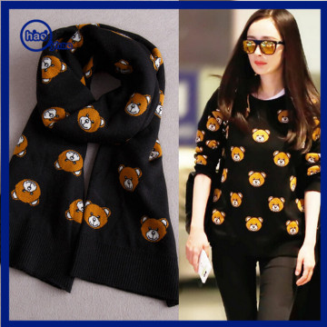 Yhao Best Price Graceful Bear Pattern Girls' Scarf Infinity Women's Scarf