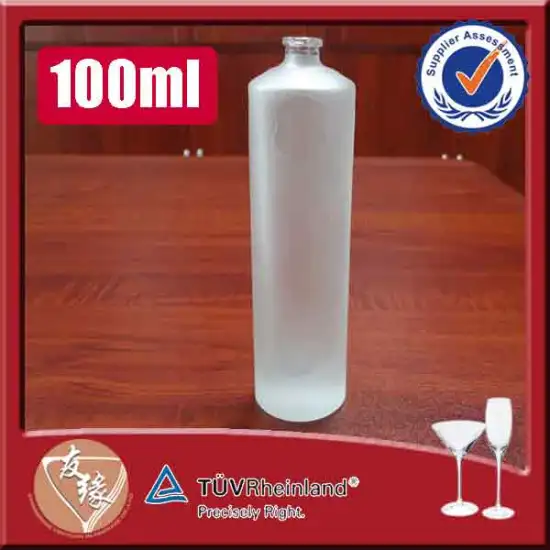 100ml high grade cylinder decaled perfume frosted glass bottle