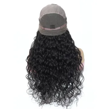 Natural Color Deep Wave Curly Glueless Lace Wig Human Hair Virgin Cuticle Aligned Glueless Lace Front Wig Brazilian Human Hair