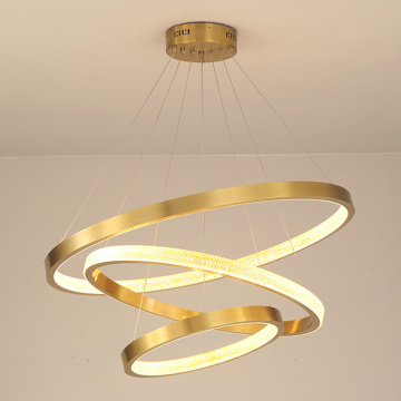 Modern Gold Circle Chandelier Living Room LED Pendant Light
