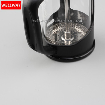 Black Plastic Outer Borosilicate Coffee Maker French Press