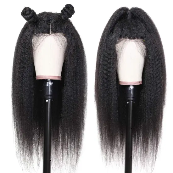 Hair Hd Lace Kinky Straight Frontal 13X6 Lace Front Wig,High Grade Kinky Straight Human Hair Full Lace Wig