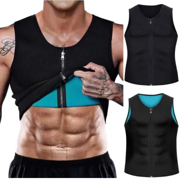 Men's Sauna Vest for Weight Loss and Workout - Zipper Sweat Tank Top Shapewear