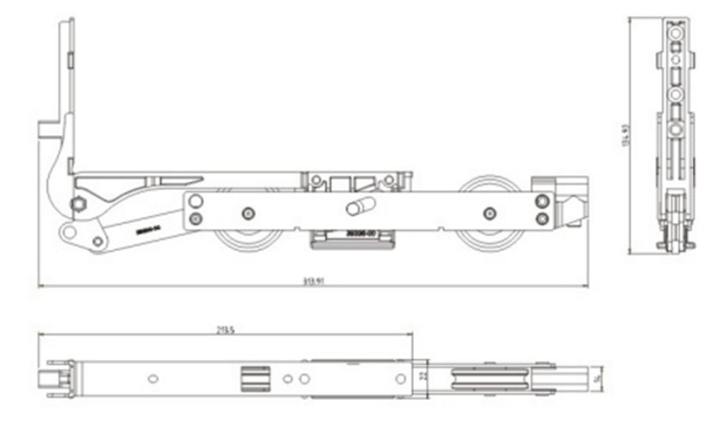 Set of Lift and Slide Door Roller,Lift and slide door Fitting, Lift and Slide Door Hardwares Drawing 1