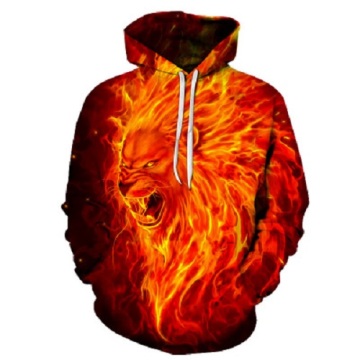 Boze tijger 3D -print hoodie