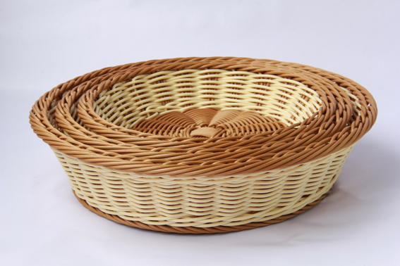 Handgewebter Bicolor -Runde PP Rattan Food Cork