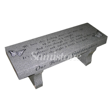 Dark Grey Granite Memorial Bench - Samistone Tombstone and Monument