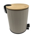 Round Step Trash can with Bamboo lip