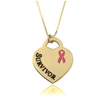Yiwu Aceon Stainless Steel Personalized Courage Survivor Breast Cancer Heart Pendant