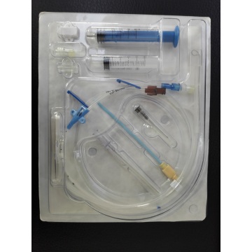 Disposable double lumen central venous catheter kit