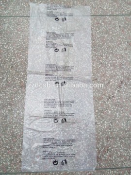 Clear Printed HDPE (PO) Liner Flat Poly Bag With Warning Printing