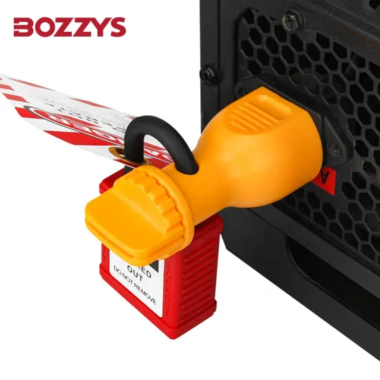 Self-Locking Electrical Hole Lockout Device with Rubber Stopper for Industrial Safety Lockout and Tagout