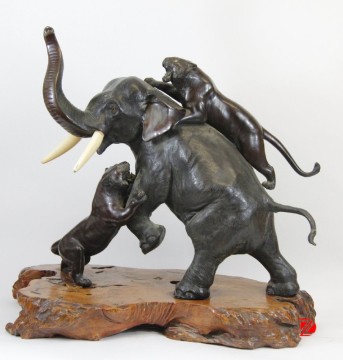 Outdoor large bronze animal statues