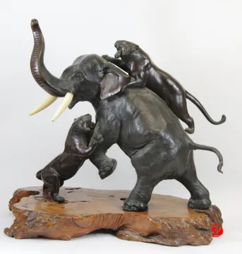 Outdoor large bronze animal statues