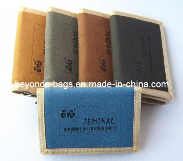 Fashion Polyester Coin PU Purse Leather Men Wallet