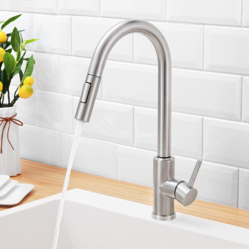 Stainless Steel High Arc Pull Down Kitchen Faucet with Sprayer