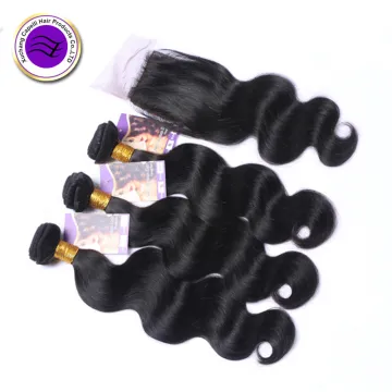 Factory Wholesale Stock 4"*4" Lace Frontal Closure Cuticle Aligned Human Hair Bundles with Lace Closure