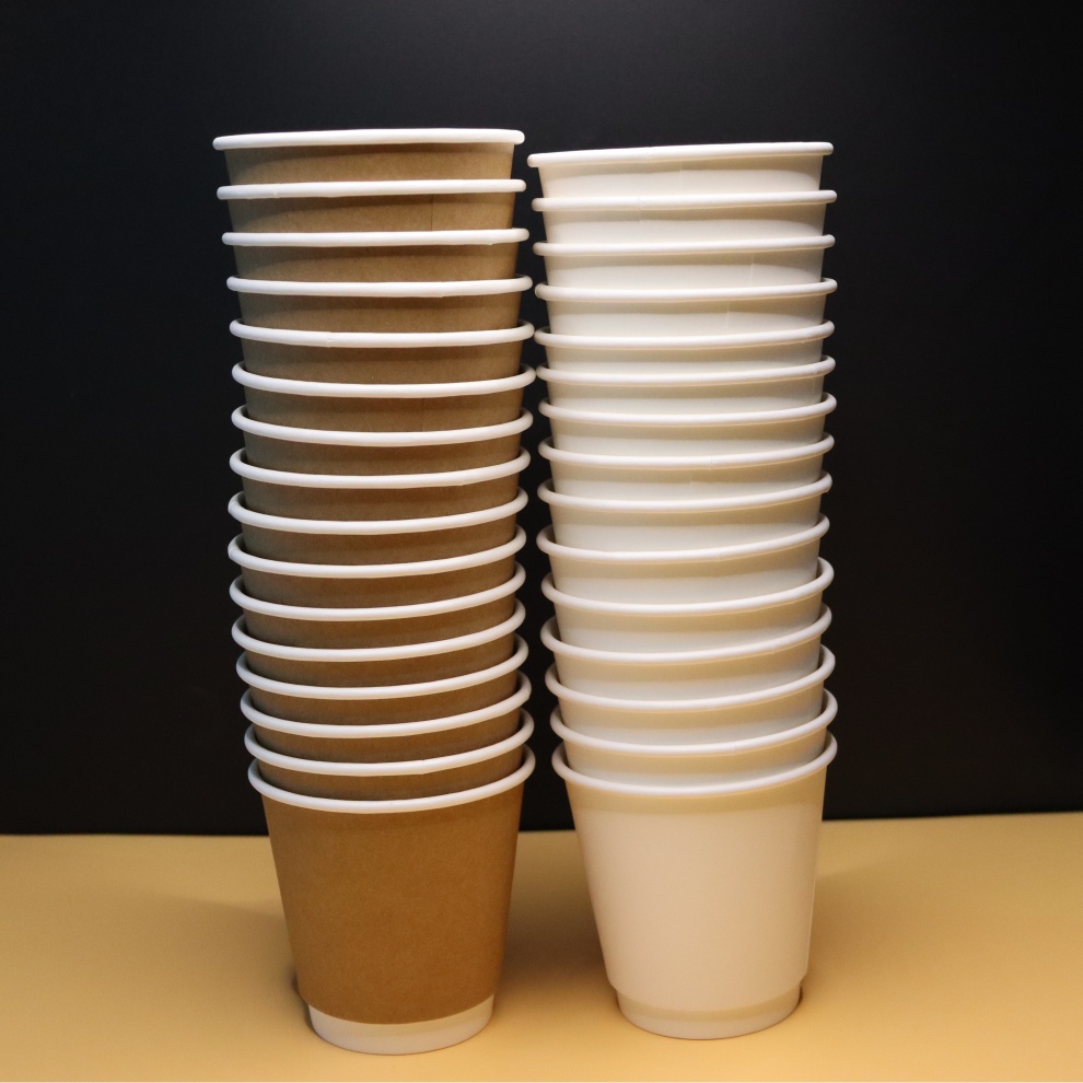 WholesaleDouble Wall Thermal Cups 16oz  Bulk Unprinted Kraft Paper Cups  Food Packing Edible Coffee Cup  Factory Whole Box6