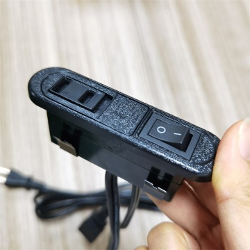 Black Japanese Recessed Socket With Switch Desktop Socket