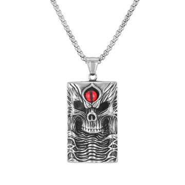 KALEN Men Punk Stainless Steel Hell Skull Pendant - Square/Round