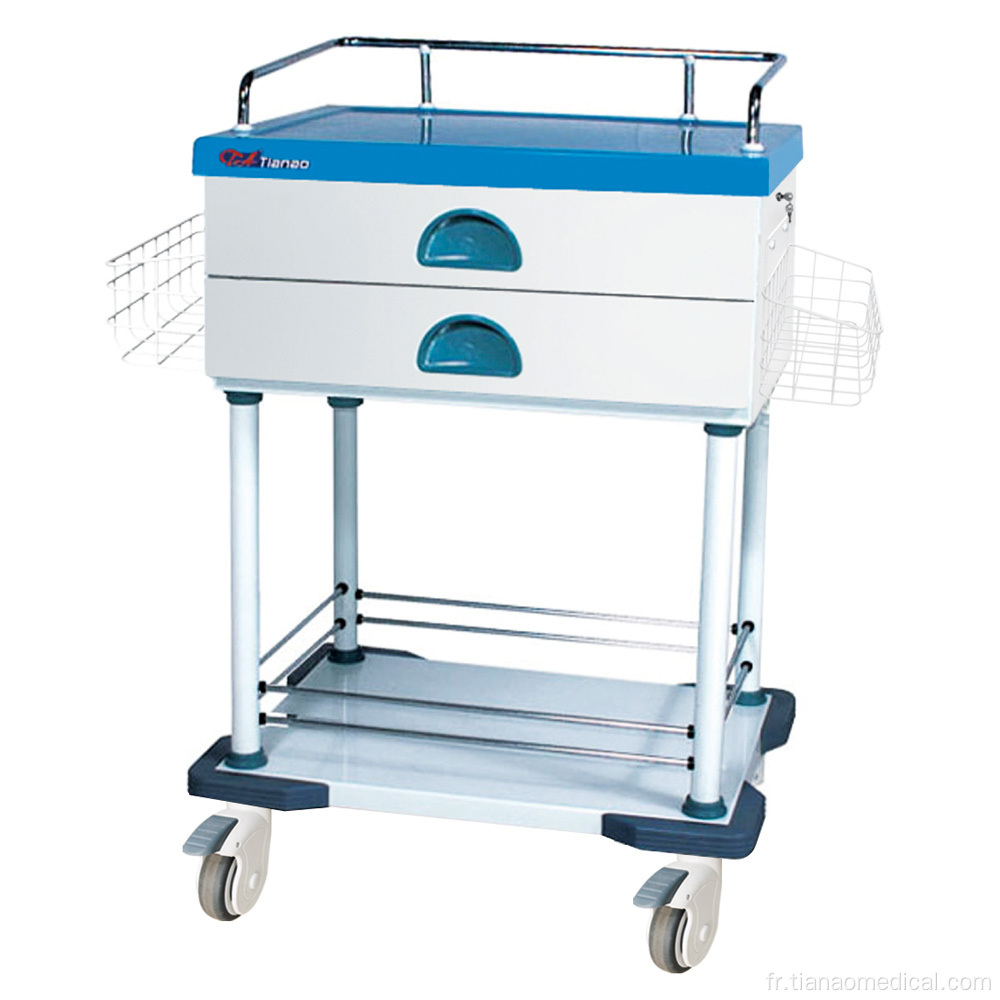 Chariot de distribution détachable de plateau de médecine de l&#39;hôpital 2 couches