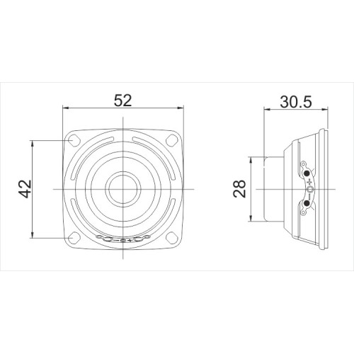 Full range 52mm 8ohm 5w loudspeaker