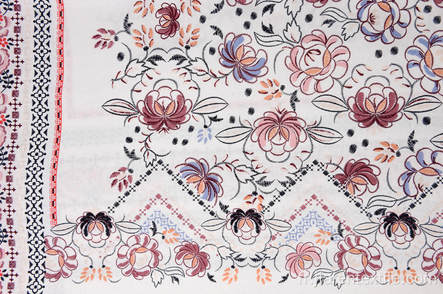 Tissu imprimé à motif de chrysanthème de style persan