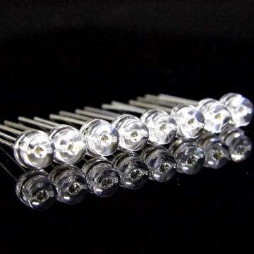 5mm 밀짚 모자 레드 LED 워터 클리어 렌즈