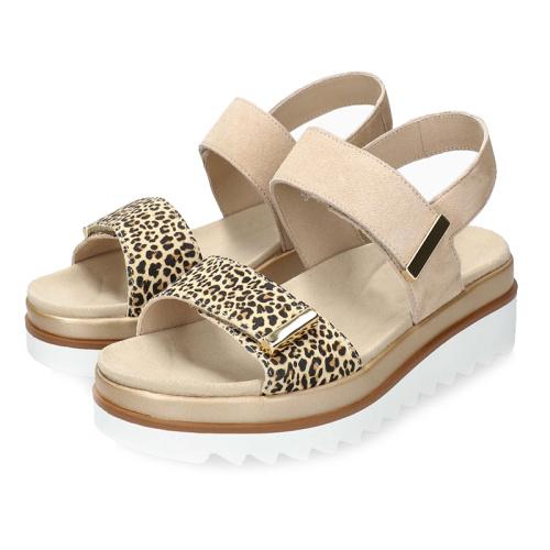 Trendy Leopard Print Flats With Suede Straps