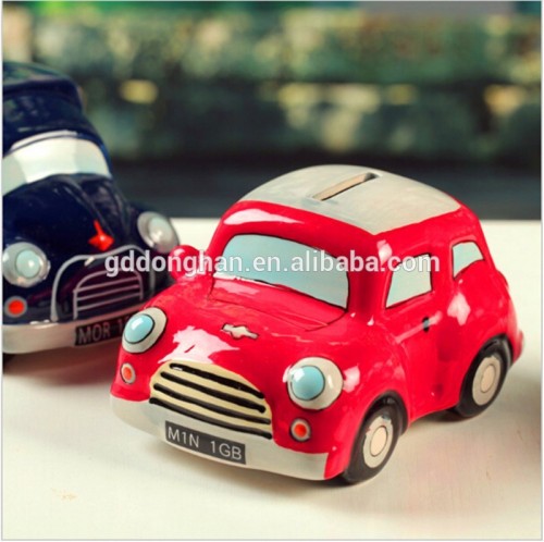 wholesale girl ceramic car shaped money box