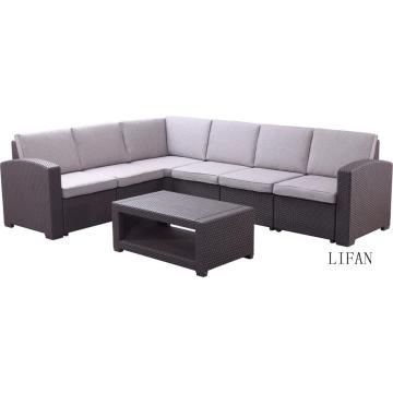 Set sofa luaran perbualan rotan 7 tempat duduk