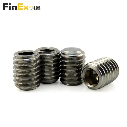 Custom Fine Thread Hexagon Socket Set Screws with Flat Point