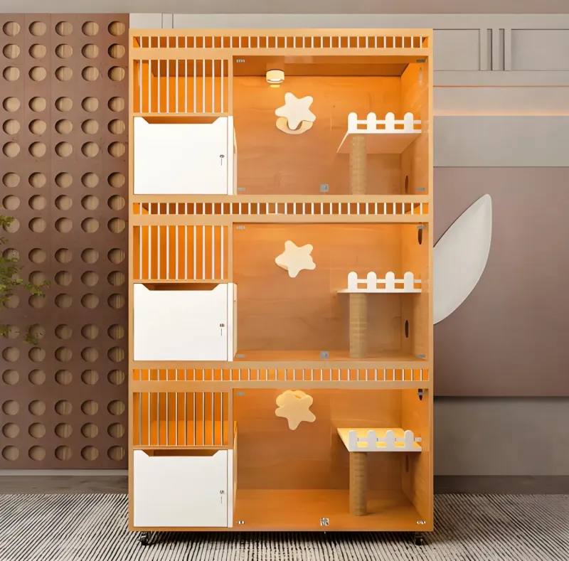 Trendy Cat Condo: Chic Solid Wood Haven for Pet Lovers