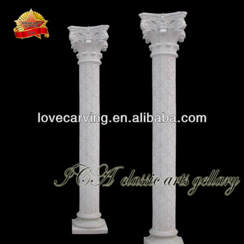 White stone high round column for construction