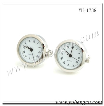 YH-1738 Novelty Silver Working Watch Cufflinks,Functional Clock Cufflinks                        
                                                Quality Choice