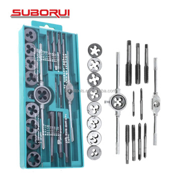 Screw Thread Tap and Die Set - SUBORUI 20pcs HSS M3-M12 Multifunction Tool Kit