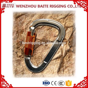 Outdoor Flat Sports Carabiner With Snap Hook, Breakign load 2500kg For Climbing Use