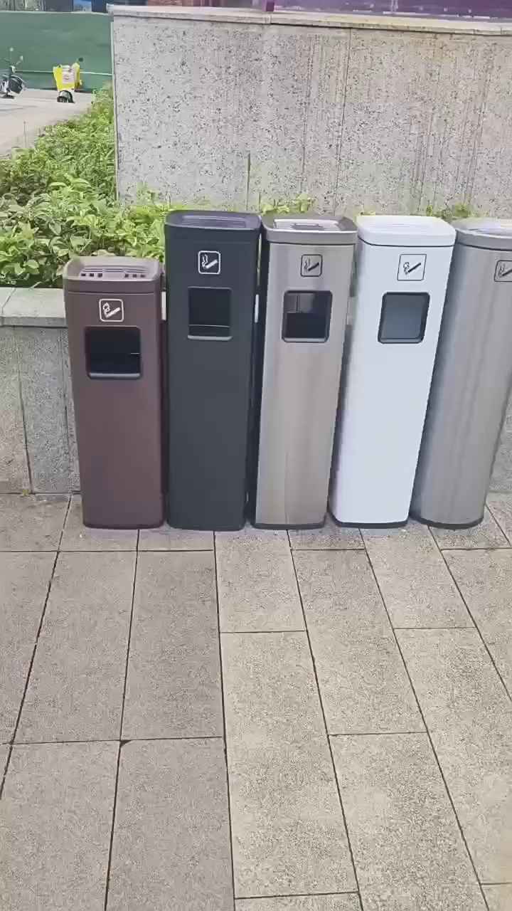 Customized Metal Trash Can for Outdoor Public Smoking Areas
