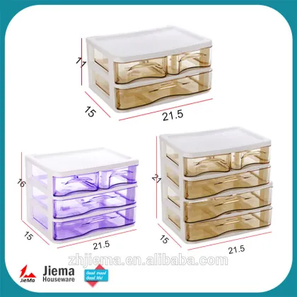 JIEMA Clear 4-Drawer Desktop Unit Storage makeup Organizer