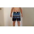 Patchwork Striped Men's Beach Shorts