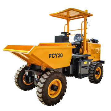 CE 4 Wheel Drive Articulated Hydraulic System FCY20 Mini Site Wheel Dumper for Concrete Transportation