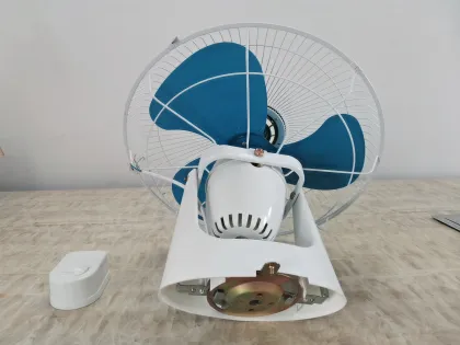 High Power 16 Inch Ceiling Fan with Green Metal Blades and Gold Ring